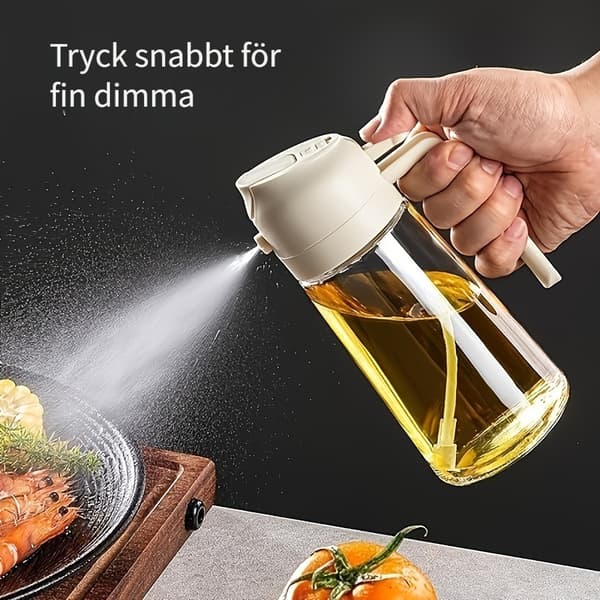 2-i-1 portabel oljeflaska, 470ml, matlagning Gr\u00f6n