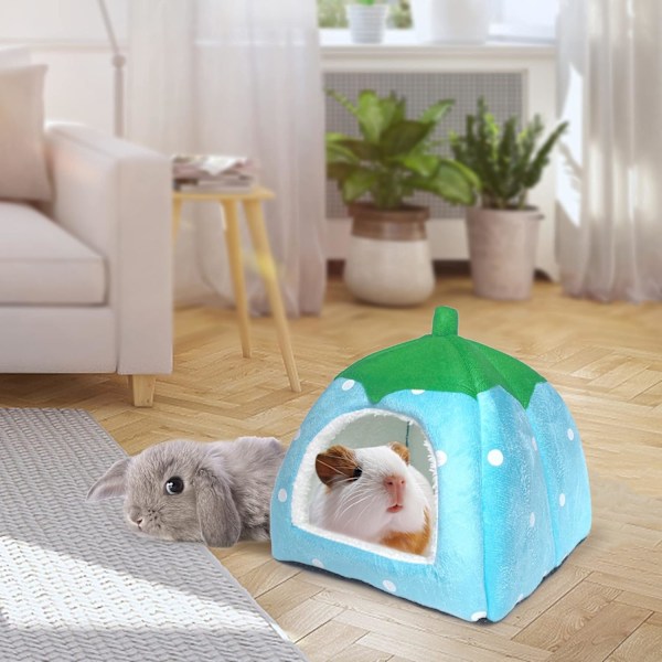 Manure Grisgömställe 2-pack Manure Gris Säng Hus Bur Tillbehör Mysigt Gömställe för Igelkottar Illrar Chinchillor & Andra Små Djur Red+Blue