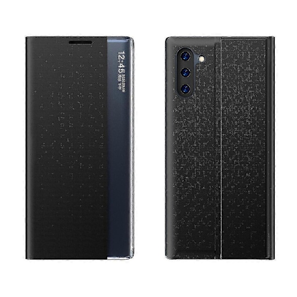 Galaxy Note 10 Plus -puhelimelle Sivunäytöllinen Magneettinen Vaakasuuntainen Läppä Simple Texture Kangas + PC-kotelo & Galaxy Note 10 Plus -puhelimelle[HK] Black
