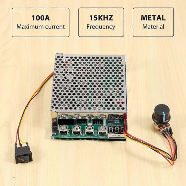 Dc 10-55v 100a 3000w Motor Hastighedsregulator Vendbar Pwm Kontrol Frem og Tilbage Controller silver
