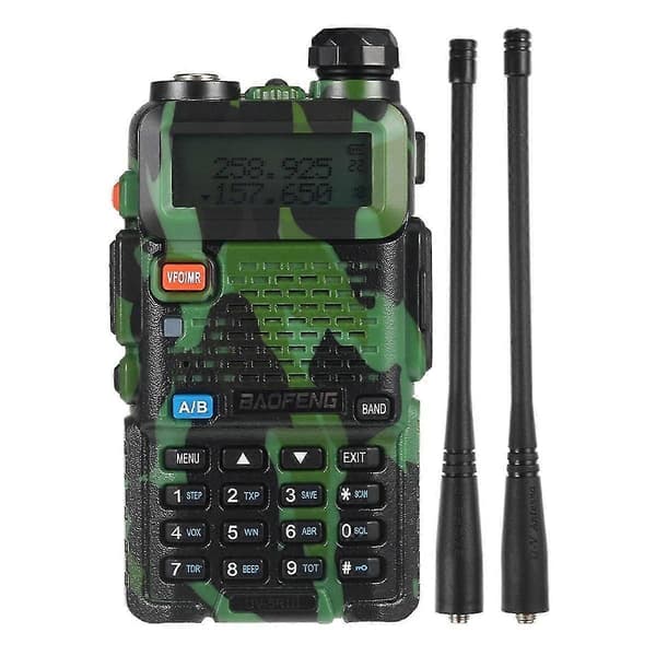 UV5R Dual Band 5W VHF UHF FM Håndholdt Skinkeradio Transceiver for Utendørs