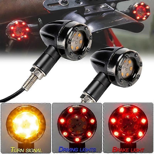 2/4st Motorcykel Blinkers Indikatorer Mini Bullet Led Amber Varningslampa Blinkers Ljus För Harley Honda Suzuki 12V Universal 4PCS