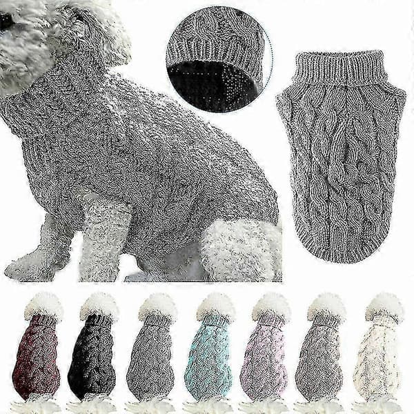 Varm strikket vintergenser til hund for små raser beige M