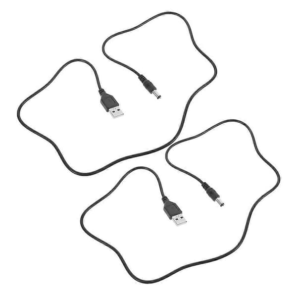 Plastic Charging Cable USB Cord for Smart Trash Can Wide Compatibility Automatic Trash Can Power Supply 2-pack CJY Black Black 80.00X1.50X0.60CM