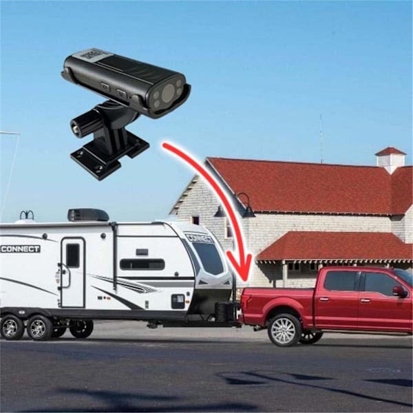 Trådløst ryggekamera og koblingskamera for campingvogn, parkeringsassistanse nattsyn vanntett ryggekamera med skjerm