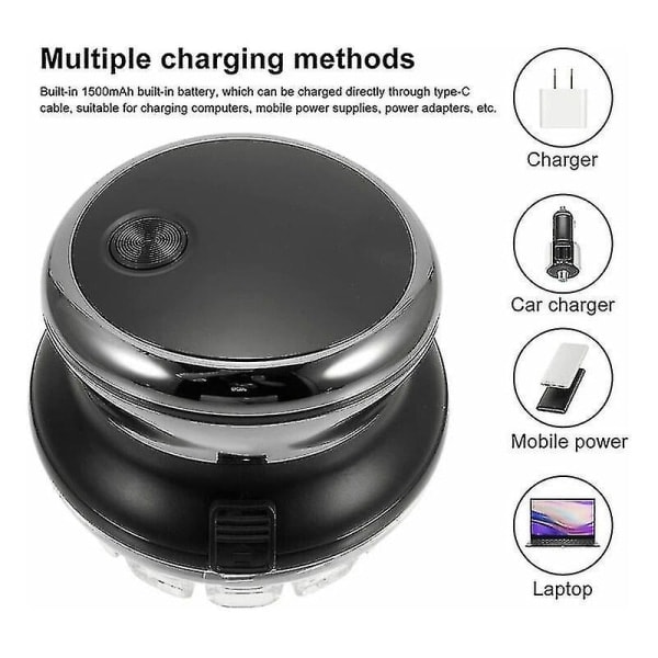 Kannettava sähköinen hiustenleikkuri 360 asteen kierto, hiustenleikkuukone miehille, suora kalju pää, vedenkestävä IPX6, 1500mAh