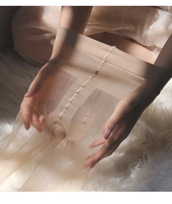 Perle silkestrømper sexy kvinne hvit white