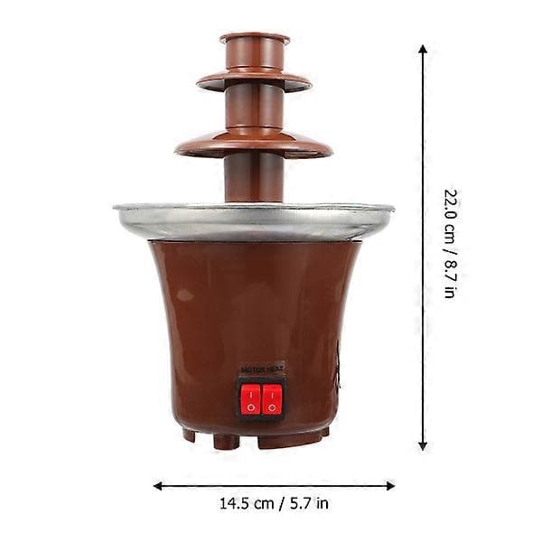 Chokoladefontæne i rustfrit stål Chokoladefonduefontæne 3 niveauer Brown AU Plug