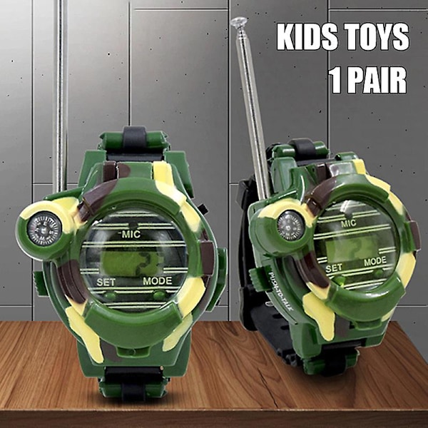 Walkie Talkies Ur Legetøj til Børn 7 i 1 Camouflage Lysende Intercom Ur Børnelegetøj Børn Uddannelseslegetøj