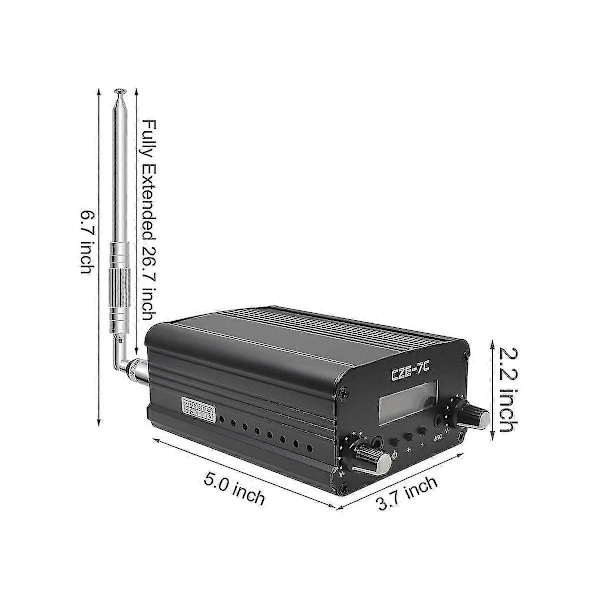 FM-sender for CZE-7C 7W Lang Rekkevidde for Drive-in Kirke, Skole & Supermarked Arrangementer, Perfekt for Lysshow og Konferansestereo