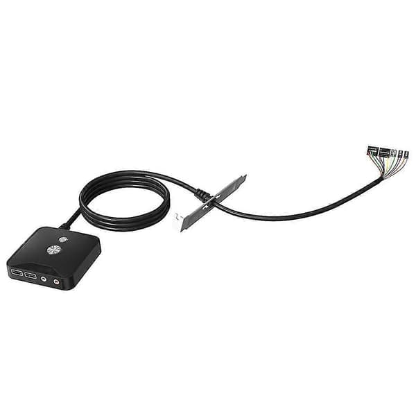 Computer Desktop Power Switch Ekstern Pc Host Strømforsyning Tænd/sluk Trykknap, Dobbelt USB Og Black