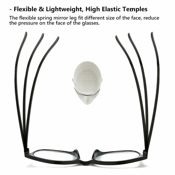Progressiva Multifokala Glasögon för Kvinnor och Män, Blåljusblockerande Läsglasögon, Svart Black Strength 3.5X