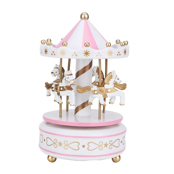 Carousel Music Box Carousel Gift Christmas Wedding Birthday Gift Decor White Pink