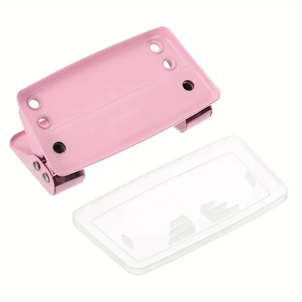 1/4 Tommer 2-Huls Stansemaskine Dobbelt Huls Stansemaskine Manuel Stansemaskine Bærbar Kontor Bindingsudstyr Pink