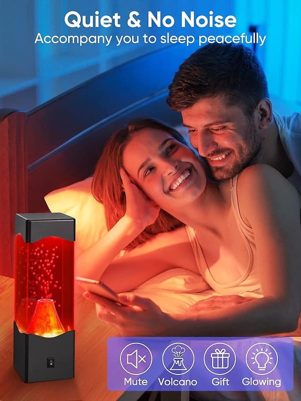 Lavalamp til voksne, USB-drevet vulkan lavalamper, værelse kontor skrivebord dekoration stemningsnatlys