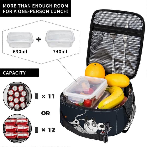 j299 The Nightmare Before Christmas Lunch Bag Premium Vegan Leather, Sophisticated Look with Practical Thermal Performance b299