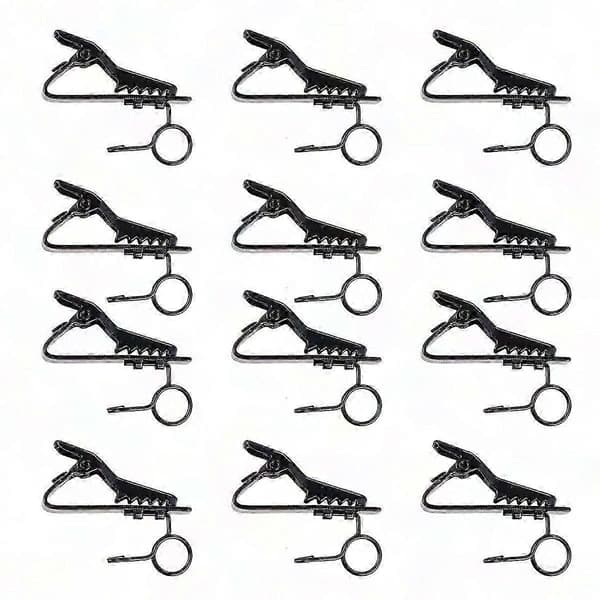 12-pack universell minilavalier mikrofonklämma