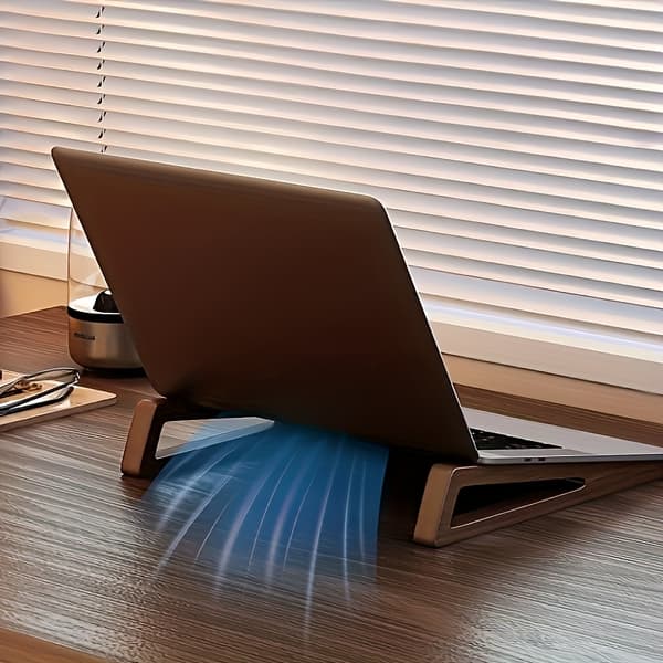 Ergonomisk Laptop Stand i Bambus med Træhylde, Bærbar language