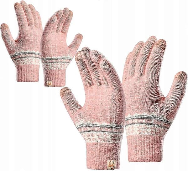 Touch Handsker Nordisk Mønster Vinter Varme Isolerede Damehandsker pink universal