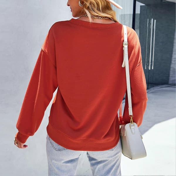 Dame Topp Drop Shoulder Langermet Høy Stretch Crewneck Pullover Skjorte for Høst Vinter