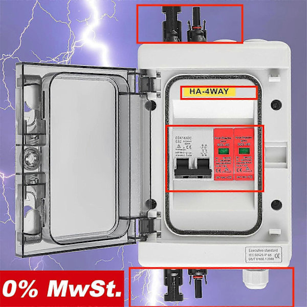 Surge Protector PV Solar Combiner Box DC Disconnector 1000V 32A 1 String CJY