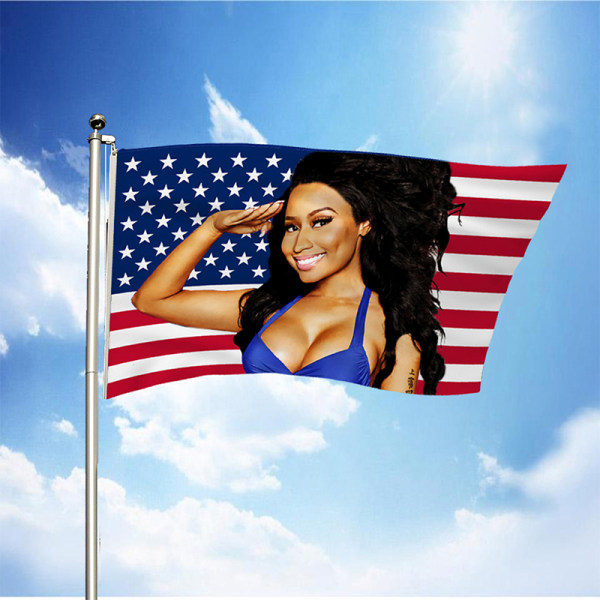 REMAKE 3x5ft Nicki Minaj Rap Seksikäs USA Lippu