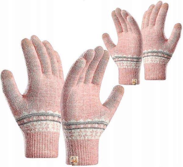 Touch Handsker Nordisk Mønster Vinter Varme Isolerede Damehandsker pink universal