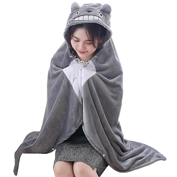 70*145cm Min granne Totoro Anime Cosplay Kawaii Tecknad Djur Husdjur Sovfilt Filt Kappa Plysch Peluche Leksak Docka Barn Present LÅNG