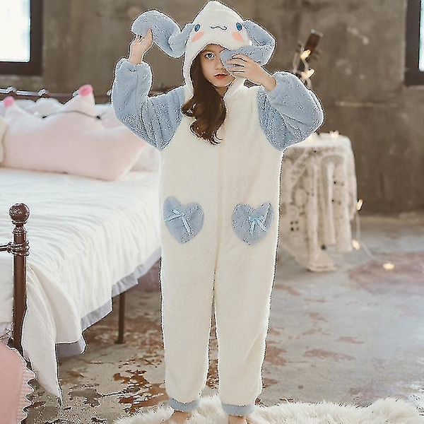 Sanrioed Plysch Anime Cinnamoroll Vinter Flanell Barn Rompers Flicka Pojke Toddler Jumpsuit Spädbarn Kläder Pyjamas Barn Jumpsuit Present 130cm