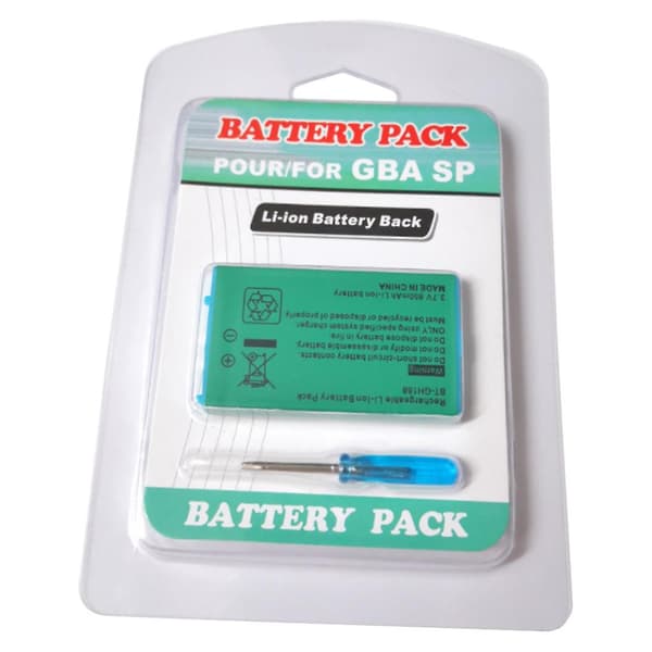 Genopladeligt batteri til GBA SP Gameboy Advance 3.7V med værktøj