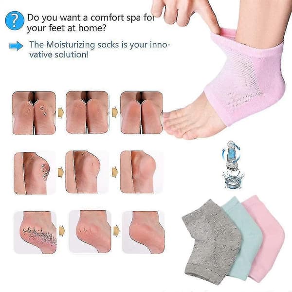 Moisturizing Socks - Gel Heel Socks for Dry Cracked Heels