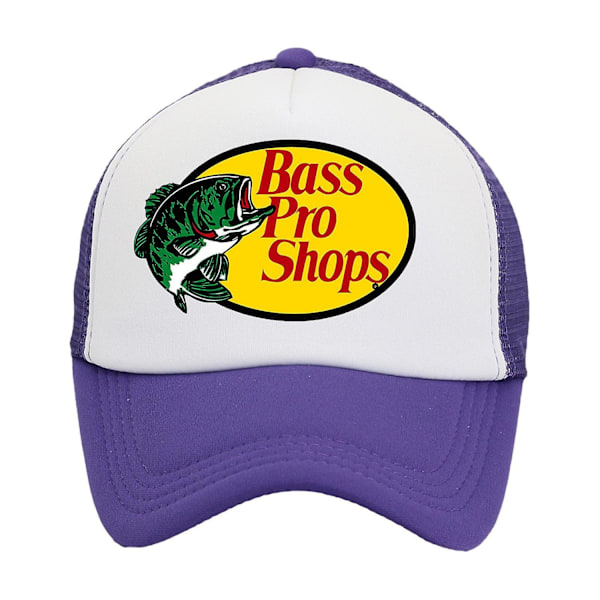 Bass Pro Shop Outdoor Cap Trucker -lippis verkko - Miehille ja naisille, yksi koko sopii kaikille, napsautuskiinnitys - Täydellinen metsästykseen ja kalastukseen - Täydellinen purppura Purple