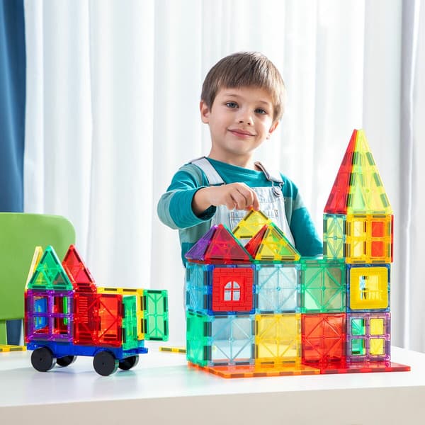 Magneettiset 3D-rakennuspalikat, 57 osaa Multicolor multifärg