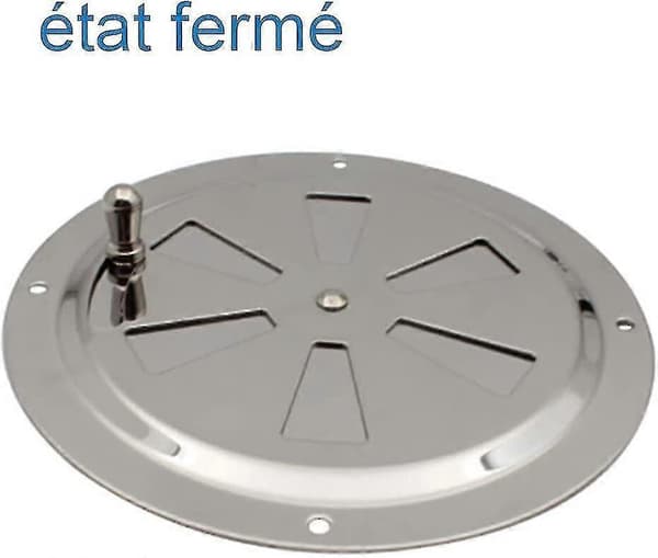 Rund ventilasjonsrist - Rustfritt stål - Justerbar ventil - 125 mm diameter