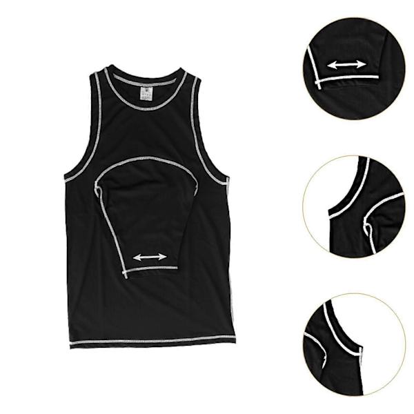 Golf Swing Trainer Väst Inomhus Golftillbehör Andningsbar Golfträningshjälp Black S
