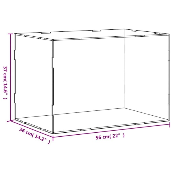 vidaXL Akryylilaatikko Läpinäkyvä 56x36x37 cm Transparent 4100