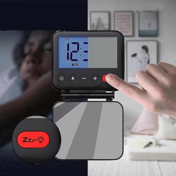 Fällbar Digital Resväckarklocka Fällbar Sängbordsklocka Med Snooze-funktion Black
