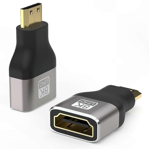 HDMI 2.1 Mini Han til Hun Adapter, 8K Kompatibel Kobling til Kamera og Videokamera Brug
