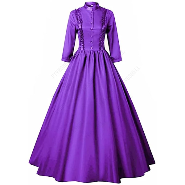 Middelalder Retro Punk Gothic Hofprinsesse Kjole Royal Dame Ballkjole Elegant Vampyr Djævel Jul Victorian Kostume Kjoler Petticoat Petticoat XXXL