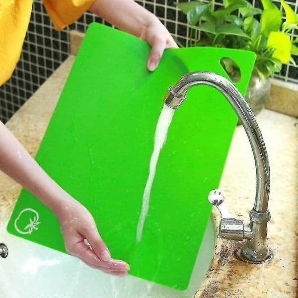 6-delad skärbräda, extra tjock plast skärbräda med halkfri yta, med matsymboler