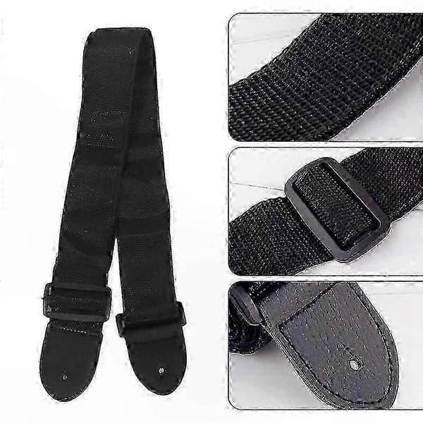 Justerbar Nylon Guitarrem med Læderender, Passer 73-124cm