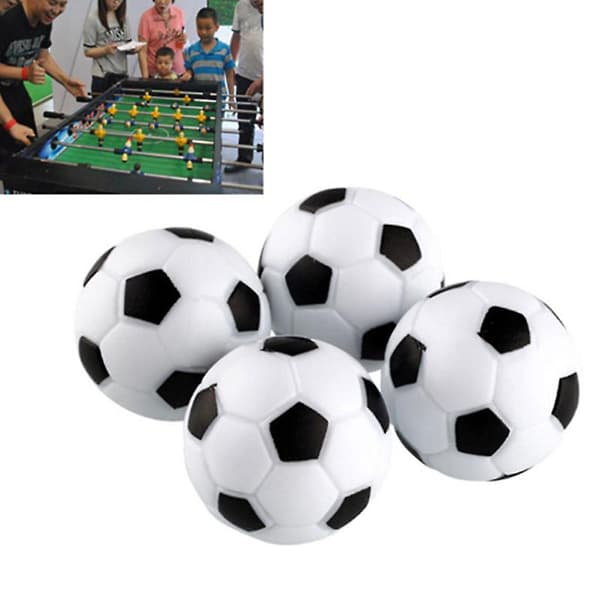 4 stk. 32 mm sorte og hvide bordfodboldbolde i plastik Black 4PCS