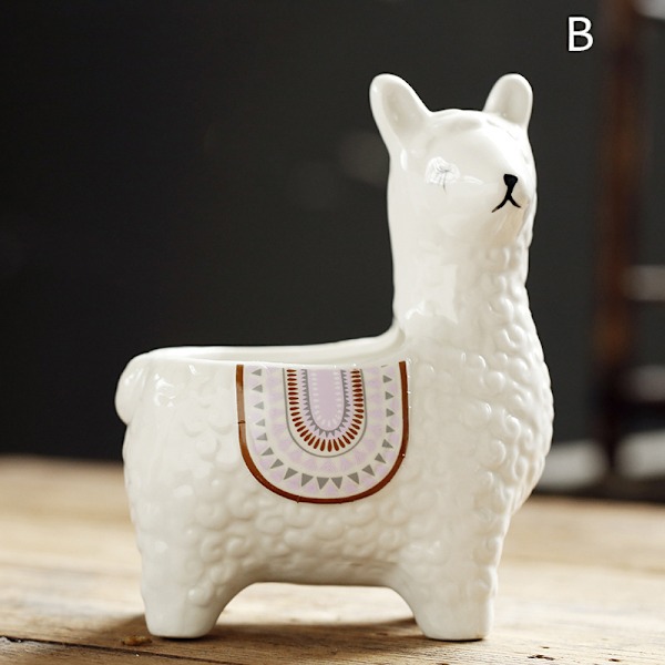 Unike Dyre Sukkulente Potter Søte Alpaca Sukkulente Potter Hjemmedekor For Mini Sukkulente Planter Hvit White B