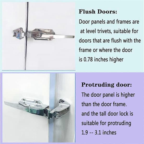 Freezer Door Hinges, Cold Room Handle, Heavy Duty Freezer Kit with Key and CJY Silver