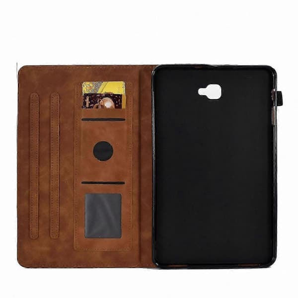 Pæon Sommerfugl Præget Læder Smart Cover til 10.1 Tommer Tablet Model T580 Brown