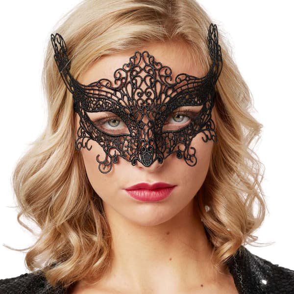 tectake Musta pitsinaamio Kissa Black Svart