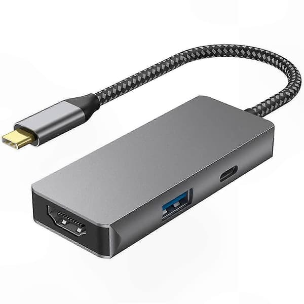 USB C till HDMI 4K-adapter Bärbar dockningshubb Höghastighetsdataöverföring Tillbehör för bärbar dator Grey