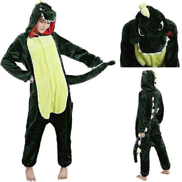 Unisex Aikuisten Kigurumi Eläinhahmoasu Onesie Pyjama Yksikokoinen Dinosaur Dinosaur S