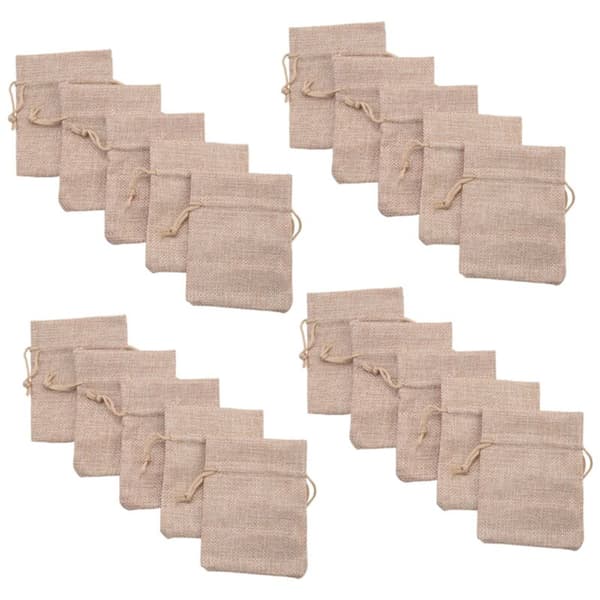 20-pack Small Drawstring Fabric Bags, 3 x 4 Inch Small Fabric Pouches, Reusable for Tea Bags