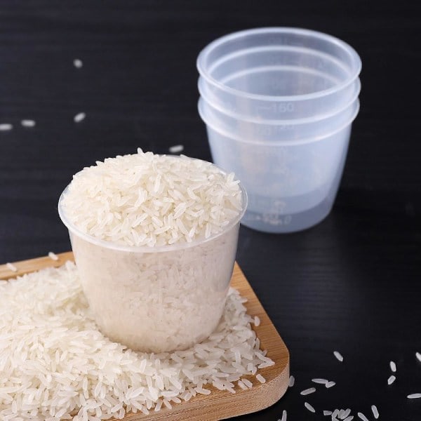 5-pakning 160 ml Rismåleskje, Klar Riskokerkopp, Måleskje for Ris og Tørre Ingredienser, Erstatningsriskopp